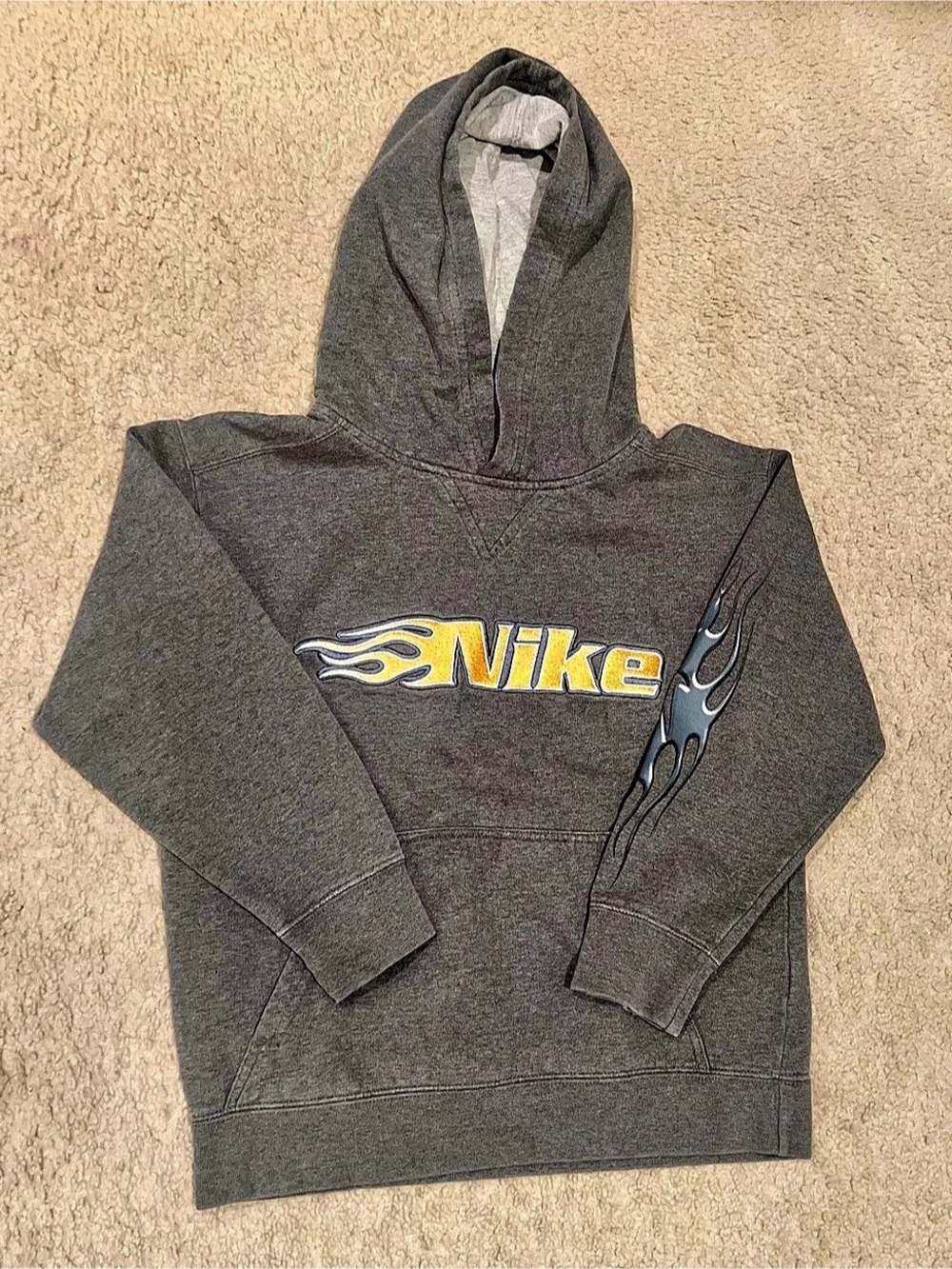 Nike Vintage Y2K Flame Sleeve Pullover Hoodie Boys S (8)